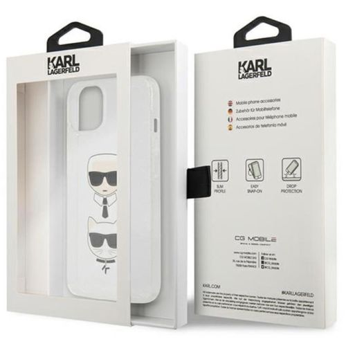 Karl Lagerfeld Futrola za iPhone 13 Silver Glitter Karl`s & Choupette slika 2