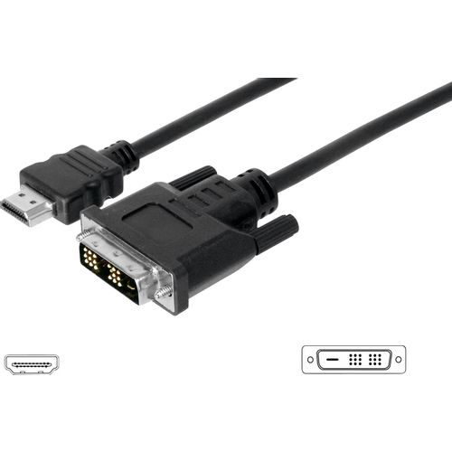 Digitus HDMI / DVI adapterski kabel HDMI A utikač, DVI-D 18+1-polni utikač 3.00 m crna AK-330300-030-S mogućnost vijčanog spajanja HDMI kabel slika 3