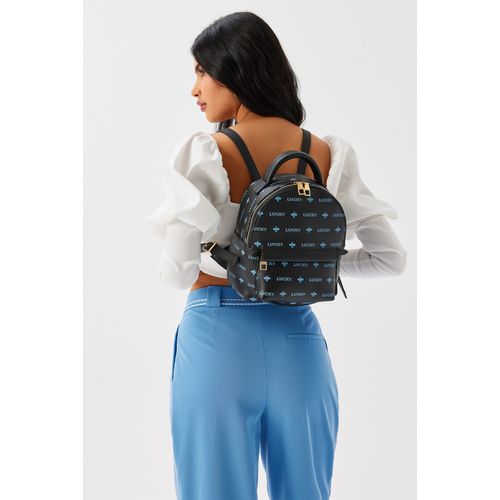 Lucky Bees Ženski ruksak ELLIE crno plavo, 338 - Black, Blue slika 7