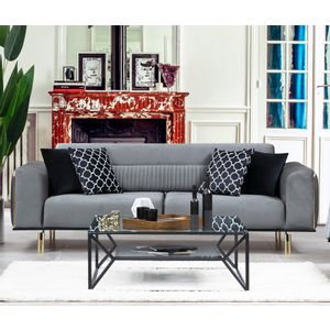 Atelier Del Sofa London - Grey Grey 3-Seat Sofa-Bed