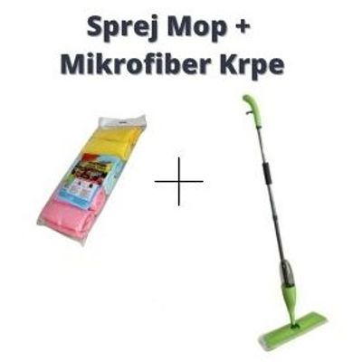 Sprej Mop – čistač podova sa raspršivačem plus Mikrofiber višenamenske krpe - 6 komada u pakovanju