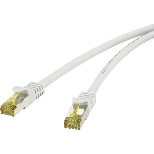 Renkforce RF-4149861 RJ45 mrežni kabel, Patch kabel cat 6a (sirovi kabel cat 7) S/FTP 0.50 m siva sa zaštitom za nosić, vatrostalan 1 St. slika 1