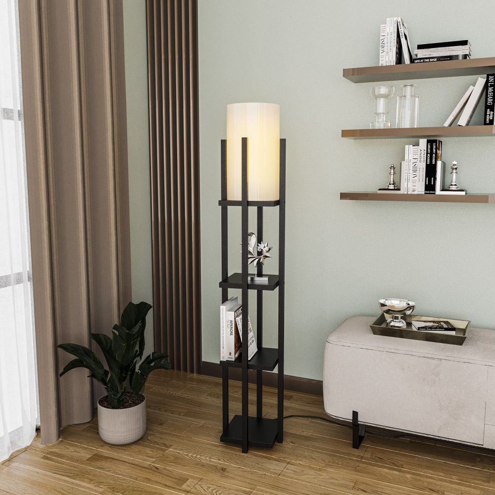 Stojeća Lampa s Policama - 8111 Crna slika 3