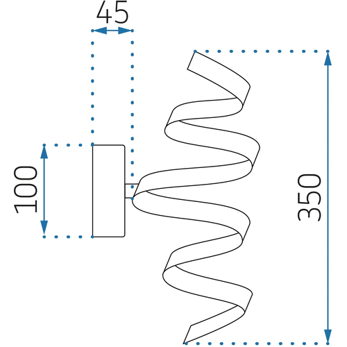 TOOLIGHT ZIDNA SVJETILKA LED SPRING APP828-W KROM slika 2