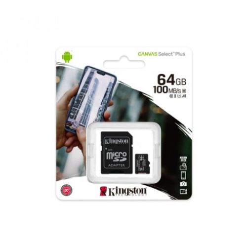 Kingston SDCS2/64GB MicroSD 64GB, Canvas Go! Plus, Class 10 UHS-I U1 V10 A1, Read up to 100MB/s, w/SD adapter slika 3