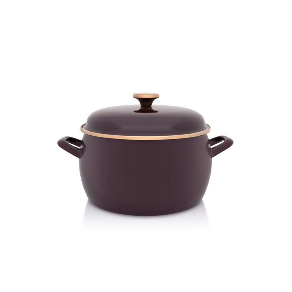 Metalac šerpa duboka Bordo amor sa poklopcem 16 cm / 2.2 l slika 1