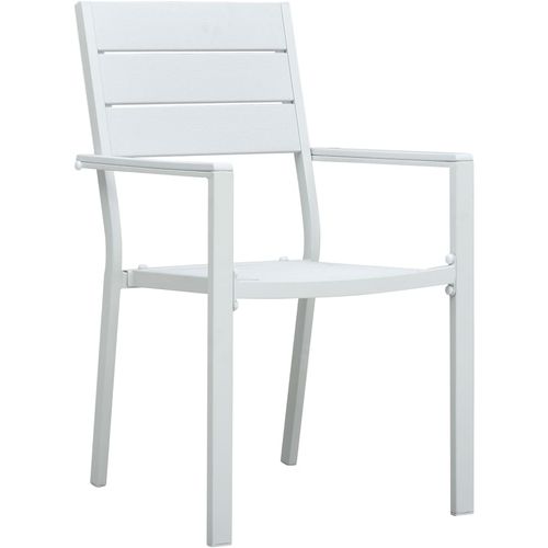 Vrtne stolice 4 kom bijele HDPE s izgledom drva slika 14
