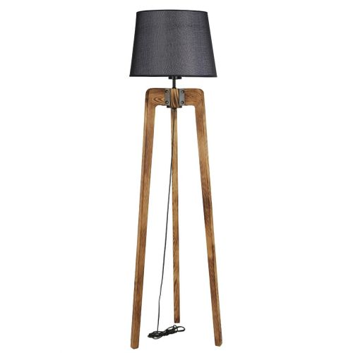 Podna lampa od orahovog drveta 8581-3 sa crnim postoljem slika 2