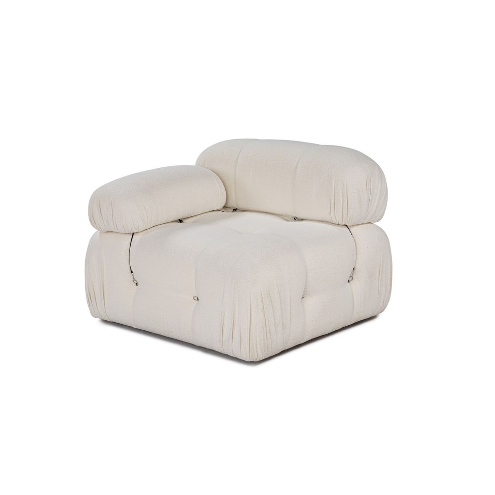 Bubble L1 - Bež Bijeli Sofa za Jednu Osobu slika 5