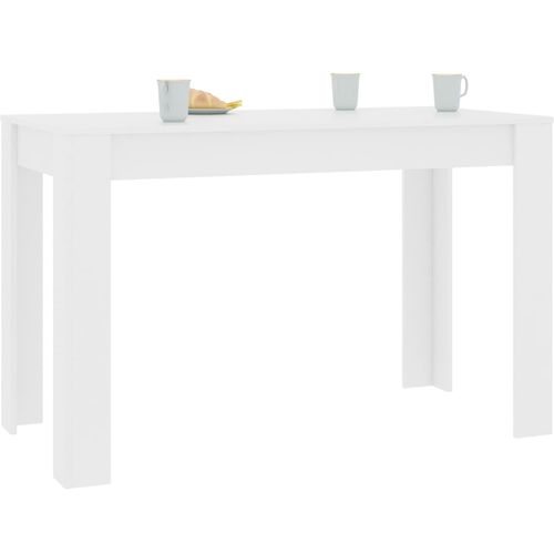 Blagovaonski stol bijeli 120 x 60 x 76 cm od iverice slika 3