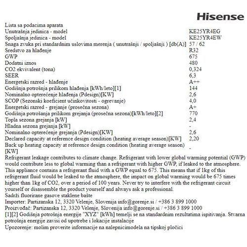  Hisense Hi Comfort Inverter klima uređaj, 9000 BTU, WiFi integrisan slika 8
