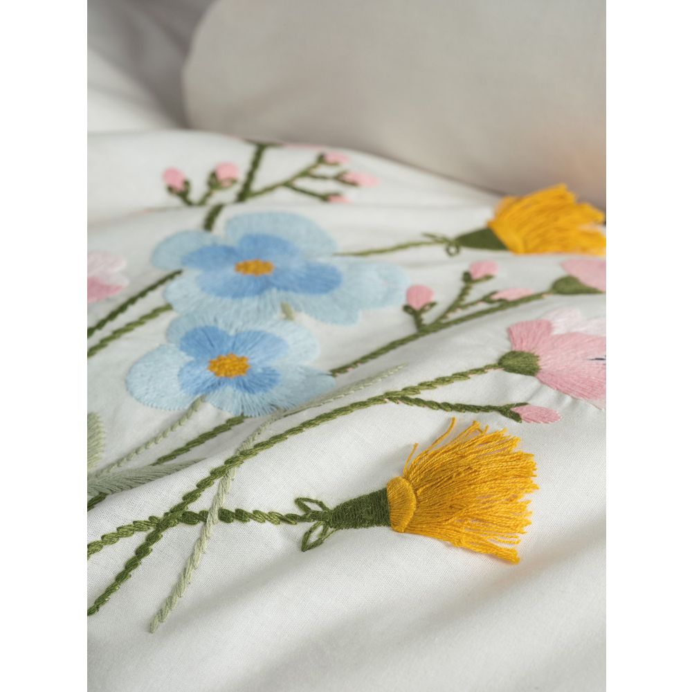 Ranforce double quilt cover set Delbin, colours: pink, white, blue, yellow slika 2