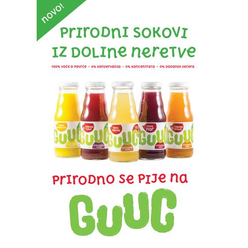 GUUC cijeđeni prirodni sok nar, 5 x 1 l, karton slika 4