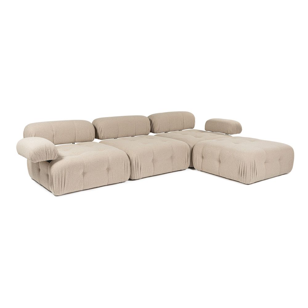 Doblo Troosjed s Pouffom (L1-O1-1R-Pouffe) - Breskva Kutna Sofa slika 7