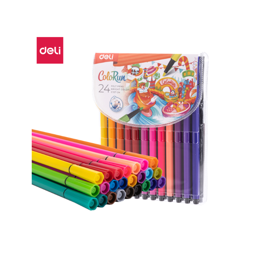 Deli Flomasteri Colorun heksagonalni u PVC etuiu 1/24 EC157-24 slika 1
