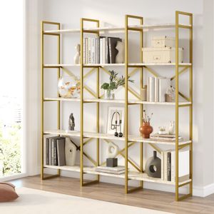 VG6-GE White Marble
Gold Bookshelf