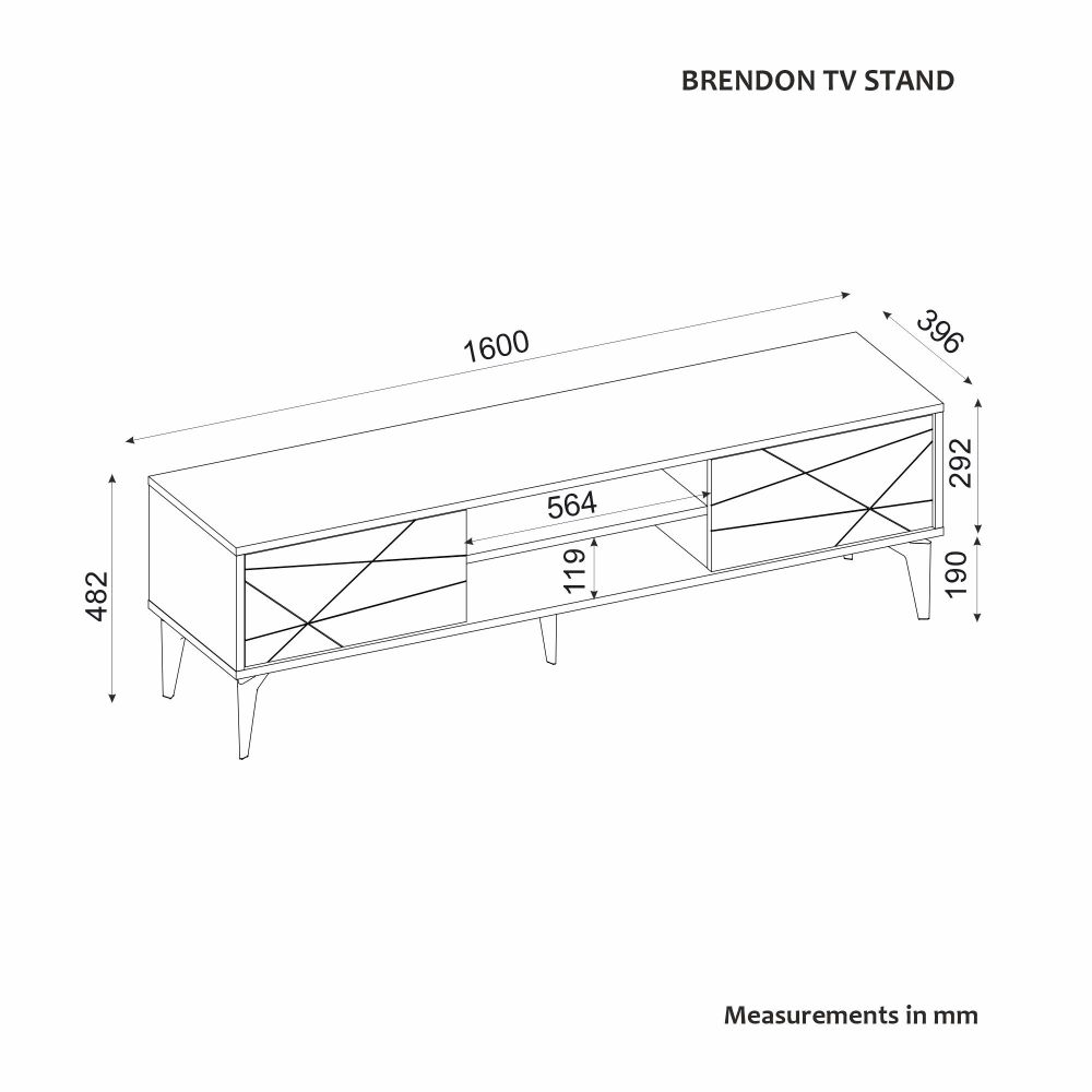 TV Stalak Brendon u Antracit Boji slika 7