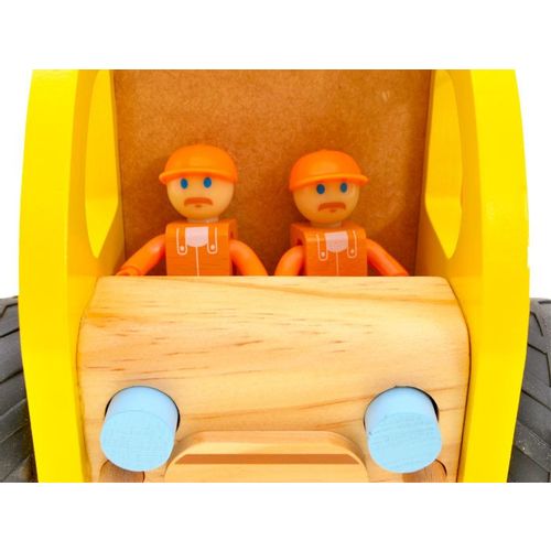 Drveni kamion za odvoz smeća žuto-narančasti slika 8