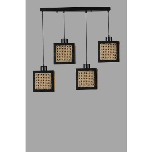 Luster Kumsal 8701-6 od Rattan Prutina u Crnoj Boji slika 2