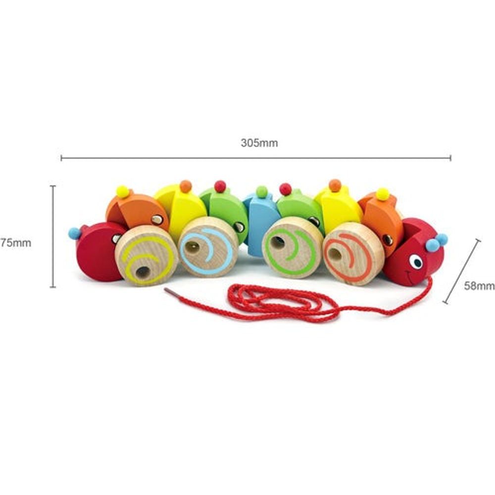 Viga 59950N Drvena igračka na povlačenje Gusjenica slika 3