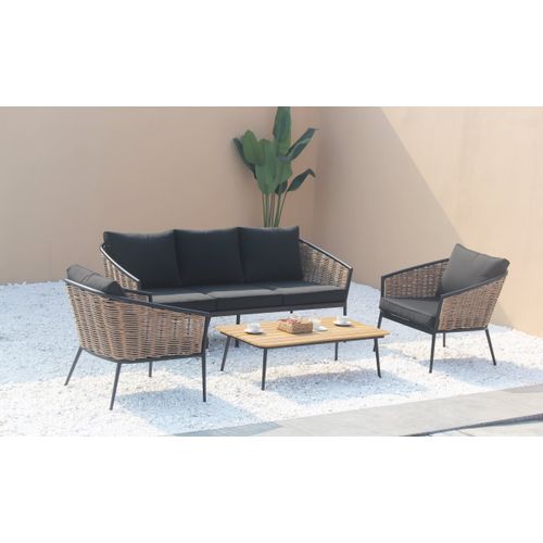 Aluminijski vrtni namještaj Sofa + dvije fotelje + stol slika 1