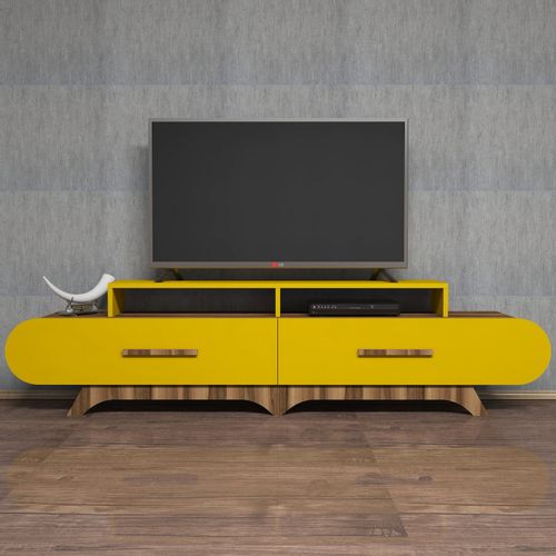 Woody Fashion Stalak za televizor, Flora - Walnut, Yellow slika 3