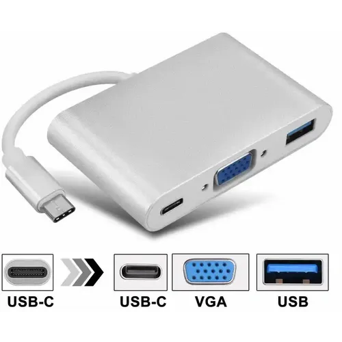 Adapter konverter USB 3.1 Tip C-USB 3.0/VGA/USB Tip C PD Kettz UVA-23 slika 2