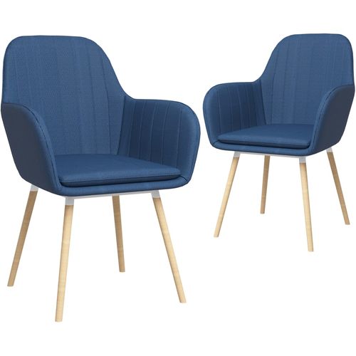 Blagovaonske stolice s naslonima za ruke 2 kom plave od tkanine slika 9