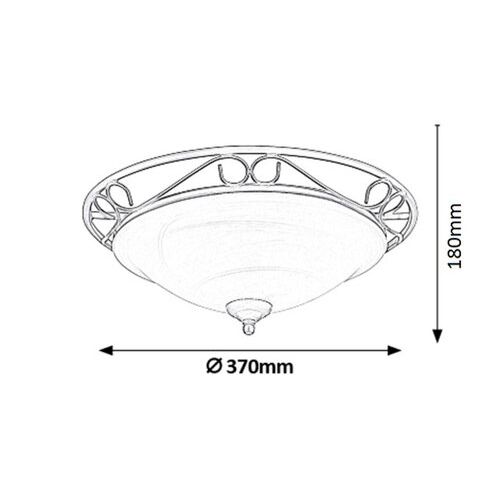 Rabalux Athen plafonjeraD37 E27 2x60W mat crna Klasična rasveta slika 2