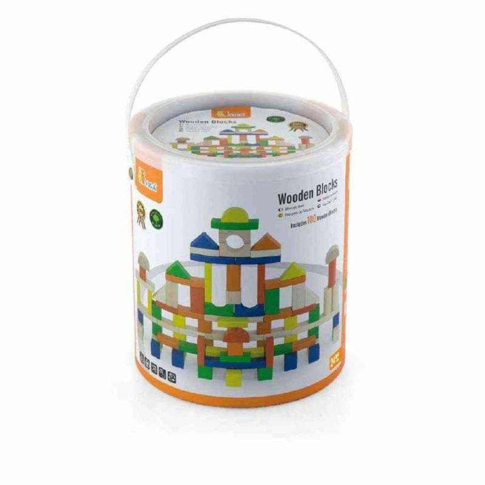 Viga Wooden Blocks - Drvene kocke, 100kom slika 1