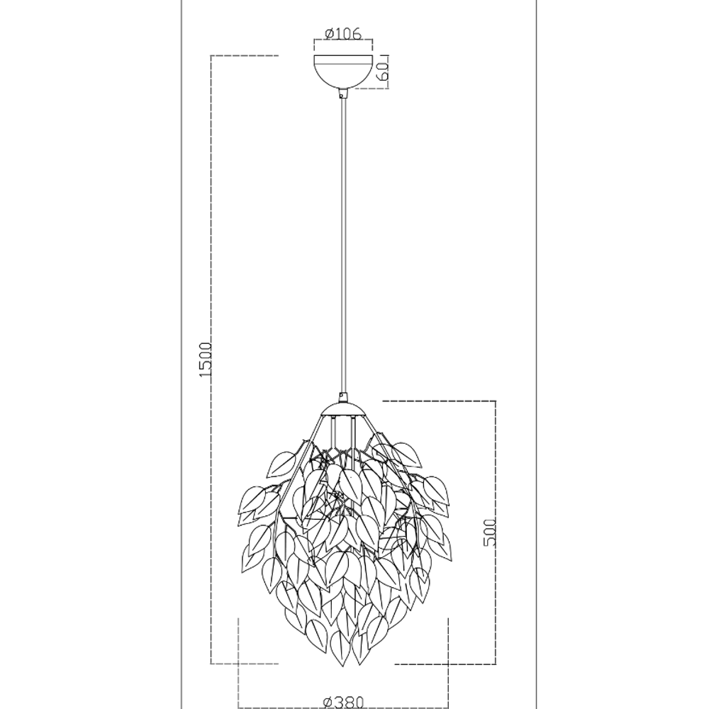 LEAVY VISILICA BLACK-MAT-GOLD 1XE-27 slika 6