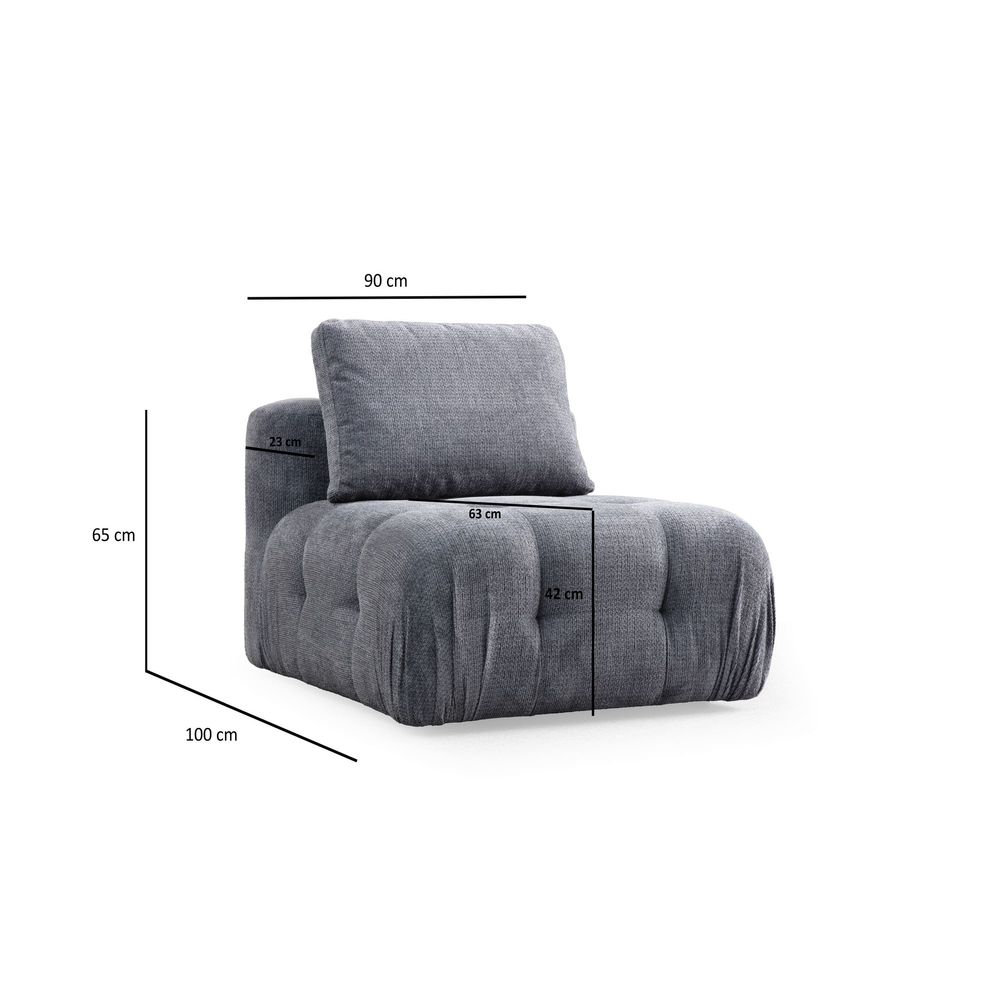 Amaris O1 - Siva Sofa za Jednu Osobu slika 2
