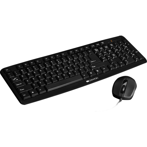 Canyon Classic USB tastatura Miš Combo crni vodootporan otporan na prolevanje slika 1