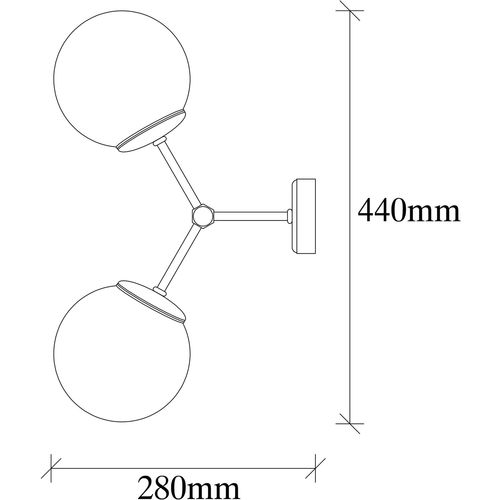 Opviq Zidna lampa DAMAR zlatno- bijela, metal- staklo, 28 x 15 cm, visina 44 cm, 2 x E27 40 W, Damar - 6341 slika 7