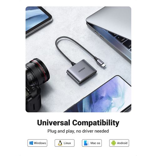 Ugreen USB-C čitač kartica 3u1 slika 2