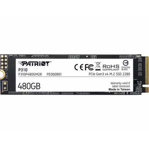SSD M.2 NVMe 480GB Patriot P310 1700MBs/1500MBs P310P480GM28 slika 1