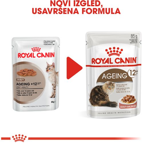 ROYAL CANIN FHN Ageing 12+ Gravy, potpuna hrana u vrećici za  odrasle mačke starije od 12 godina, komadići u umaku, 12x85 g slika 2