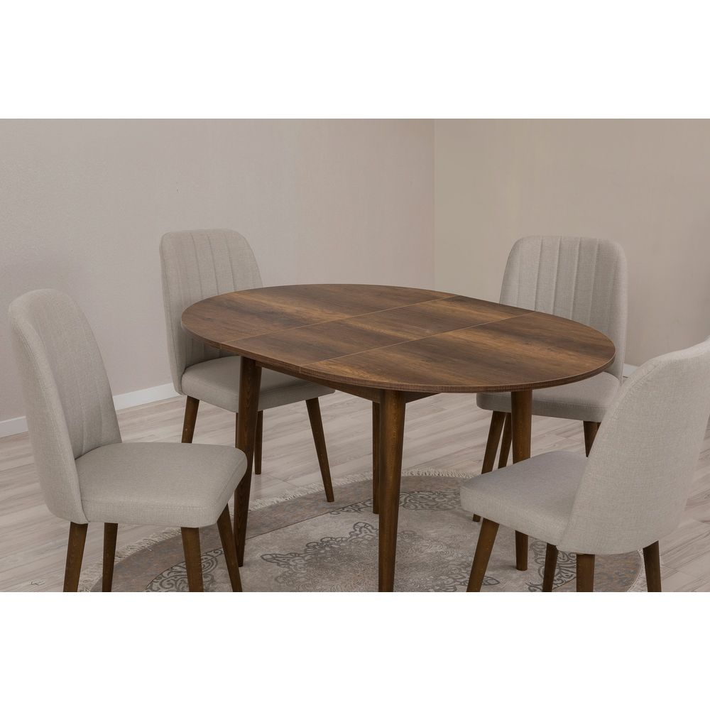 Vina 1005 - Set produžive stola i stolica od oraha (5 komada) slika 5