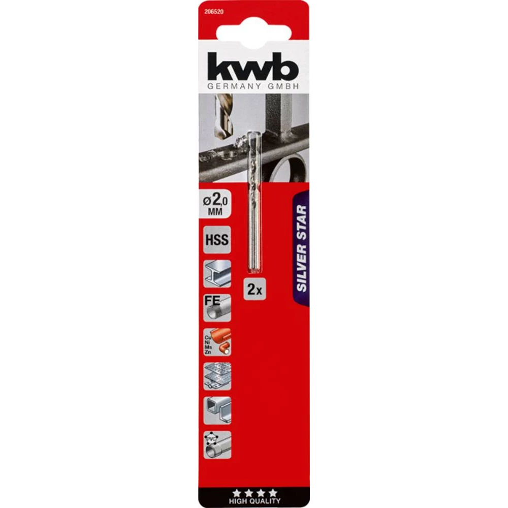 KWB Silver Star Borer za metal 2 mm, SB, 2 kom. slika 2