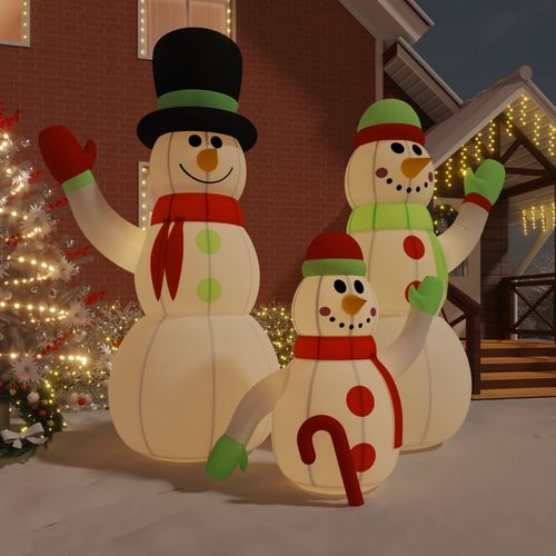 Obitelj snjegovića na napuhavanje s LED svjetlima 500 cm slika 1