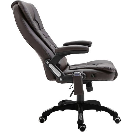 Masažna uredska stolica od umjetne kože smeđa slika 5