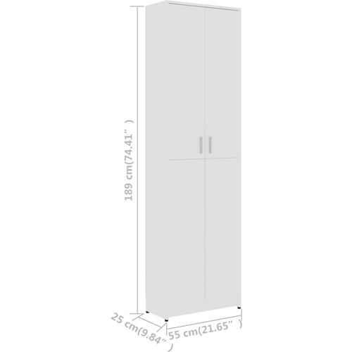 Ormar za hodnik bijeli 55 x 25 x 189 cm od iverice slika 13