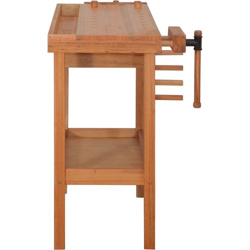 Radni stolarski stol s ladicom i 2 stege drveni slika 23