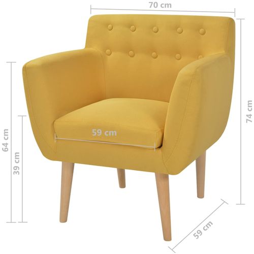 Fotelja od tkanine žuta slika 26