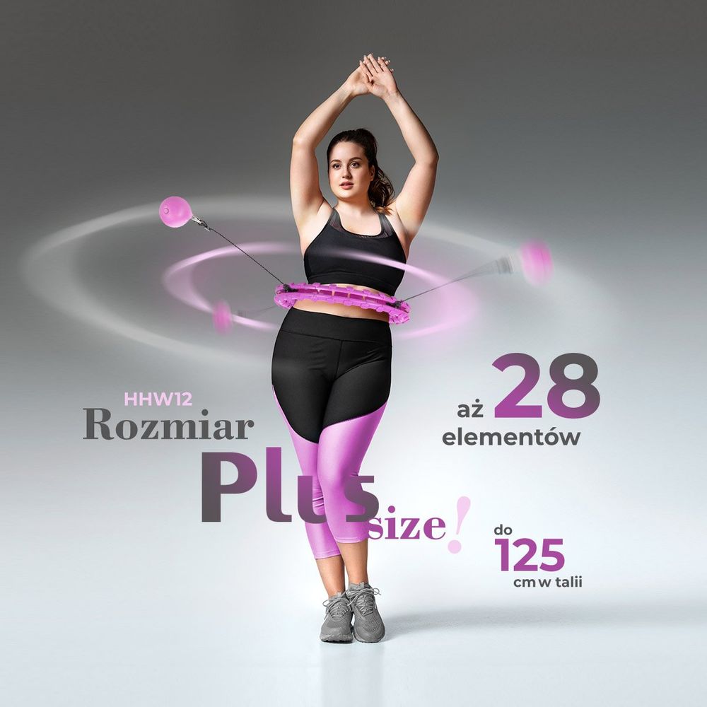 Hhw12 plus size hula hoop ljubičasti s utegom hms slika 3