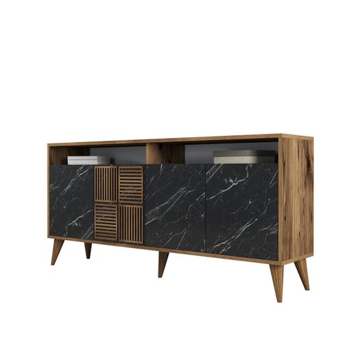 Woody Fashion Konzola, Milan 160 - Walnut, Black Marble slika 6