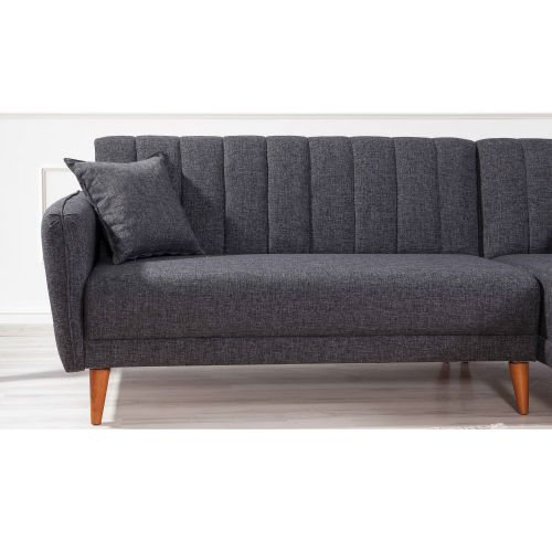 Aqua Coner Right - Tamnosiva kutna sofa na razvlačenje slika 3