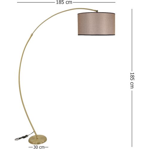 Mısra Eskitme Lambader Silindir Koyu Hasır Abajurlu Dark Wicker Floor Lamp slika 4