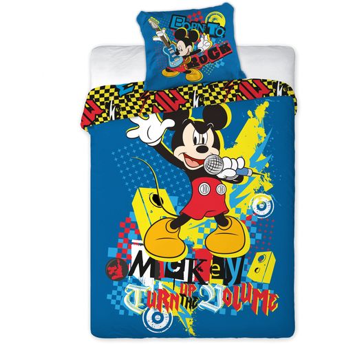 Posteljina Za Decu Mickey Mouse- Born To Rock 160x200cm + 70x80cm slika 1