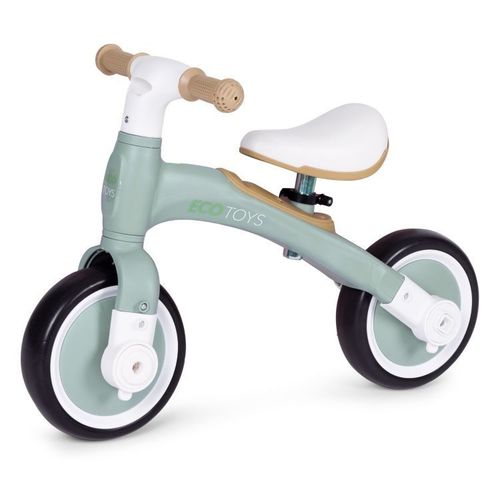 ECOTOYS Balans Bicikl sa Pedalama i Pomoćnim Točkovima 3u1 - Green slika 3